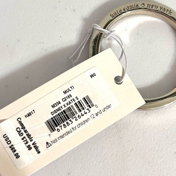 Kate Spade Disney X Key Ring/Fob- Minnie Mouse- red black white- gold tone NWT - Picture 5 of 7